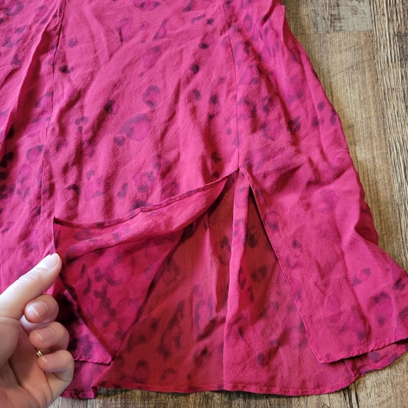 Y2K Victoria's Secret Red Leopard Print Sheer Silk Slip Dress - Picture 4 of 7